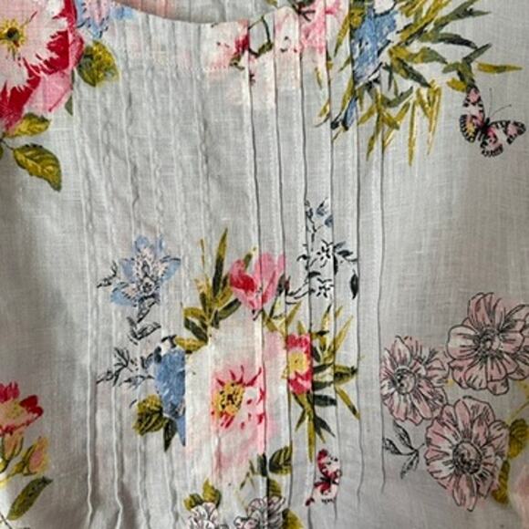 J Jill Love Linen Shirt Womens Extra Small Petite Summer Lightweight Cottagecore - Picture 4 of 10